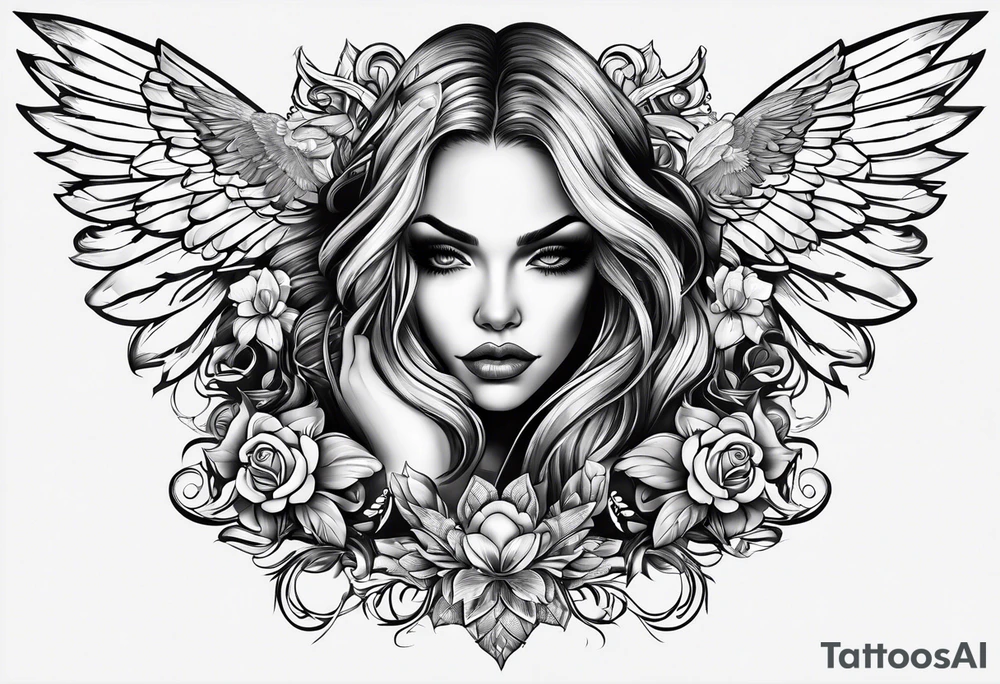 The name Darlene on chest tattoo idea