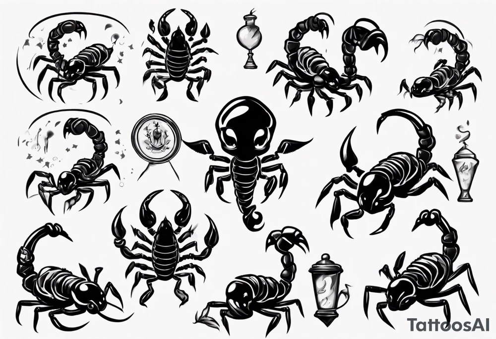 cute scorpion graduating tattoo idea