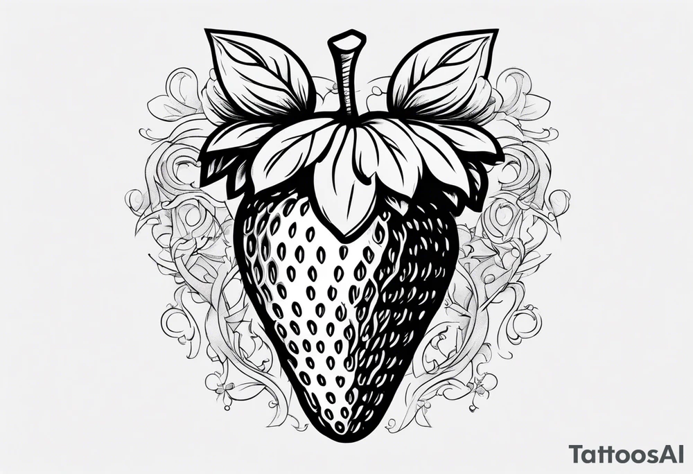 Individual Strawberry tattoo idea