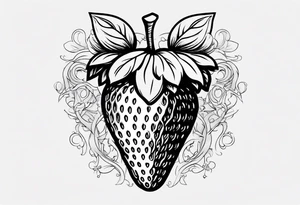 Individual Strawberry tattoo idea