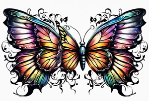 Angel wings and butterfly with your wings were ready but my heart was not tattoo idea