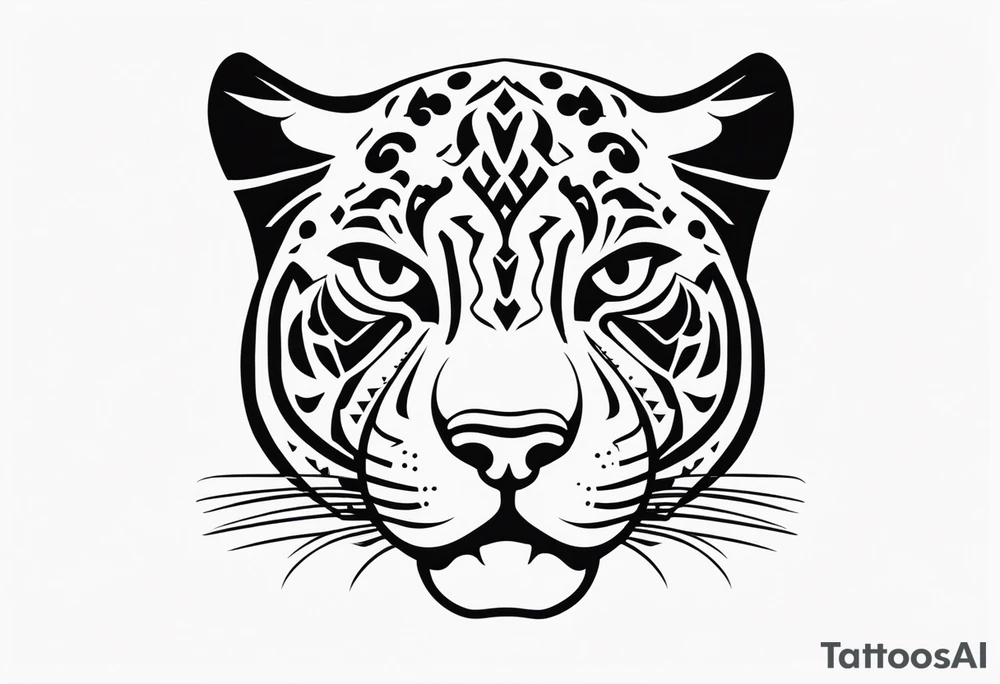 Black minimalist tattoo of a panther tattoo idea