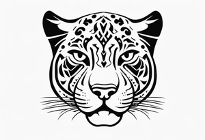 Black minimalist tattoo of a panther tattoo idea