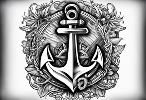 Nurse caduceus and Coast Guard anchor blended tattoo idea