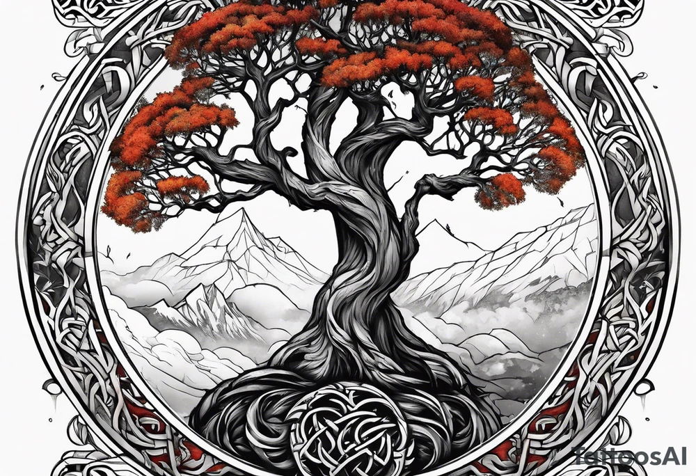 Yggdrasil with hugin and munin tattoo idea
