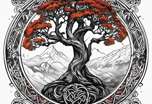 Yggdrasil with hugin and munin tattoo idea