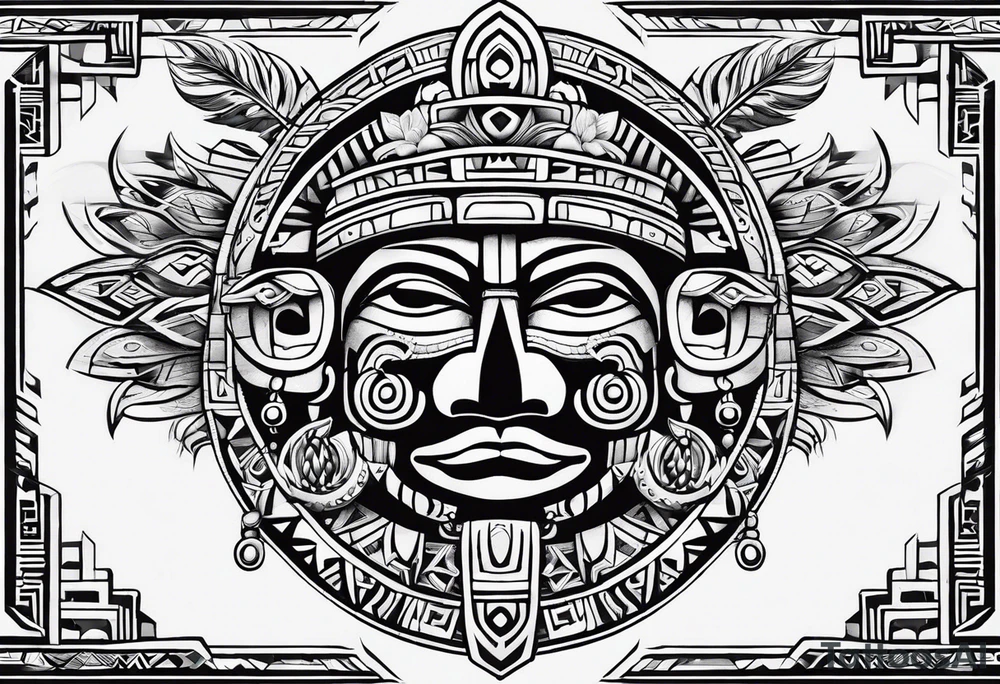 Simple Aztec tribal tattoo idea