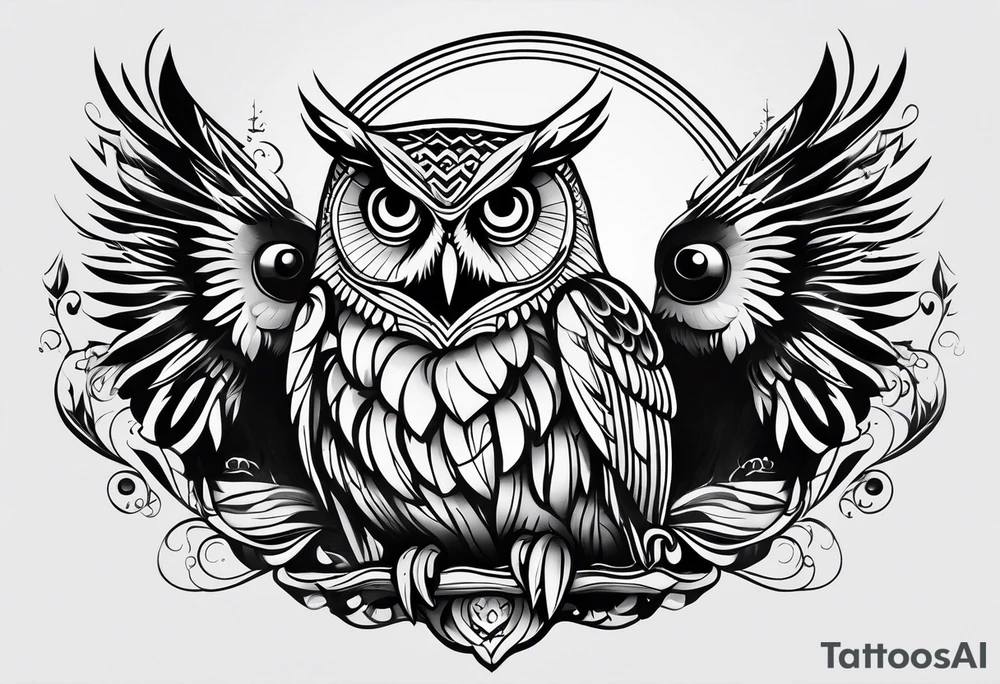 Owl family tattoo idea