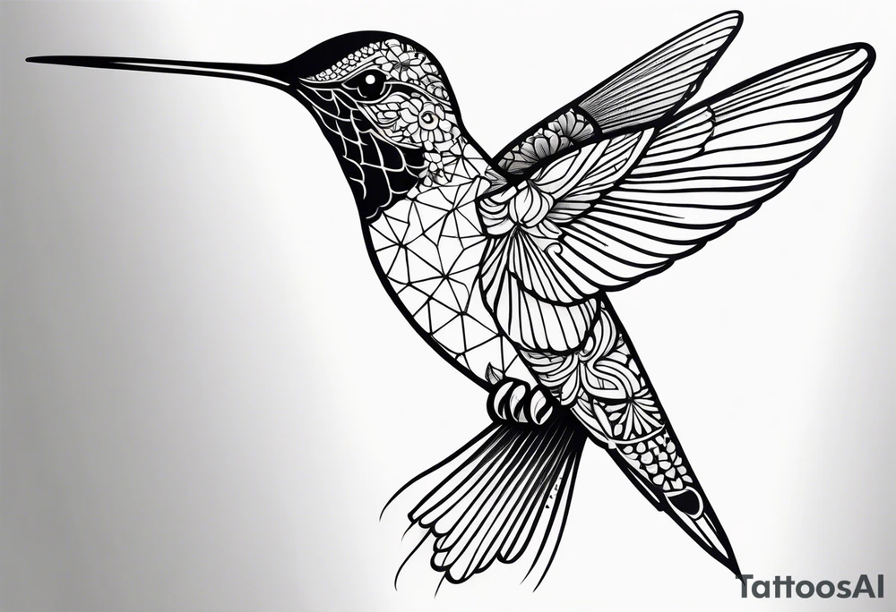 a gentle hummingbird tattoo idea