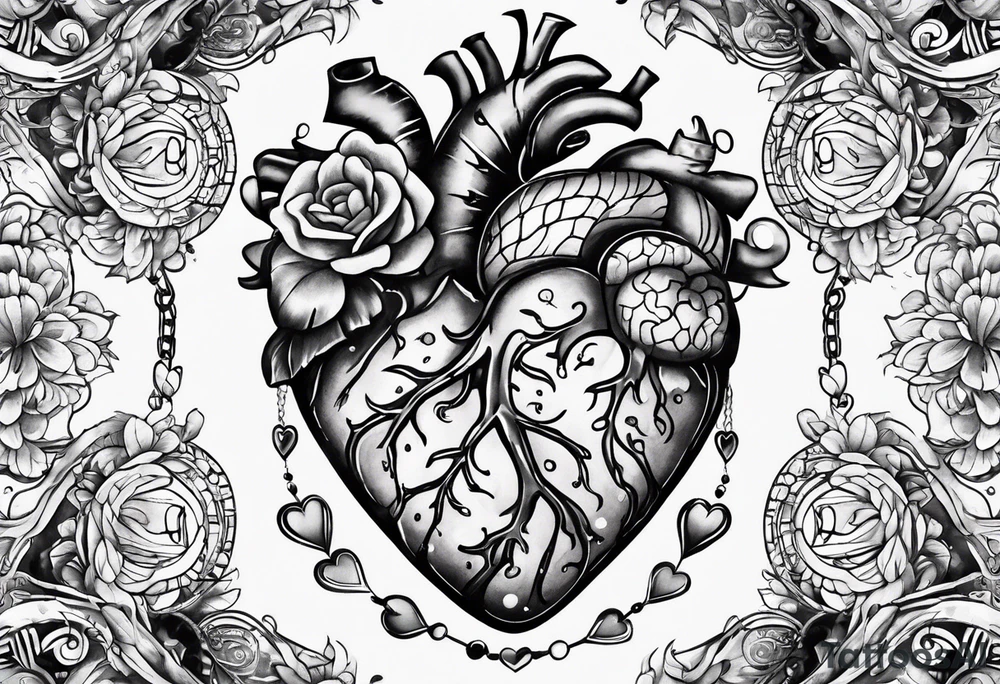 heart brain scale tattoo idea