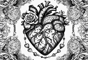 heart brain scale tattoo idea