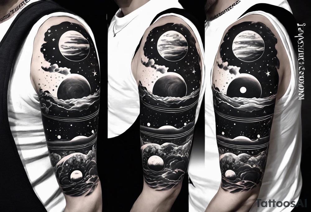 solar system spine tattoo idea