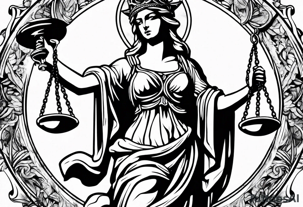 lady justice and blood tattoo idea