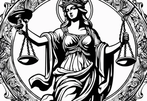 lady justice and blood tattoo idea