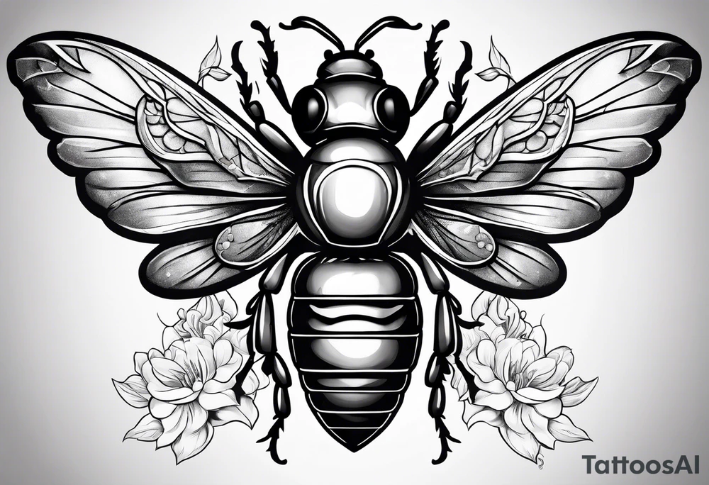 Beetender engel mit Banner tattoo idea