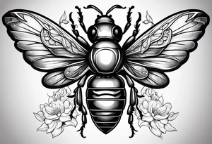 Beetender engel mit Banner tattoo idea