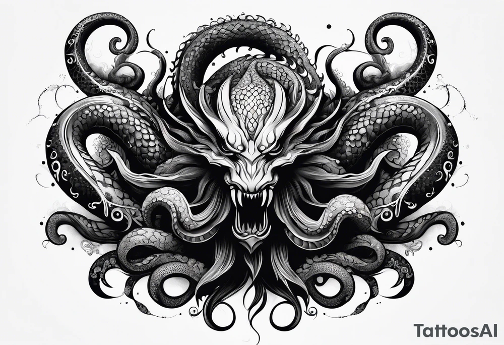 a tentacle shadow monster tattoo idea