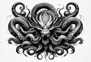 a tentacle shadow monster tattoo idea