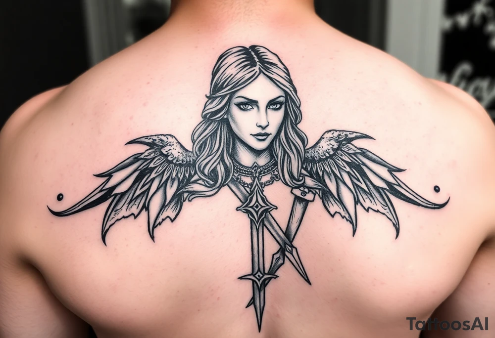 Joan of arc gothic style tattoo idea