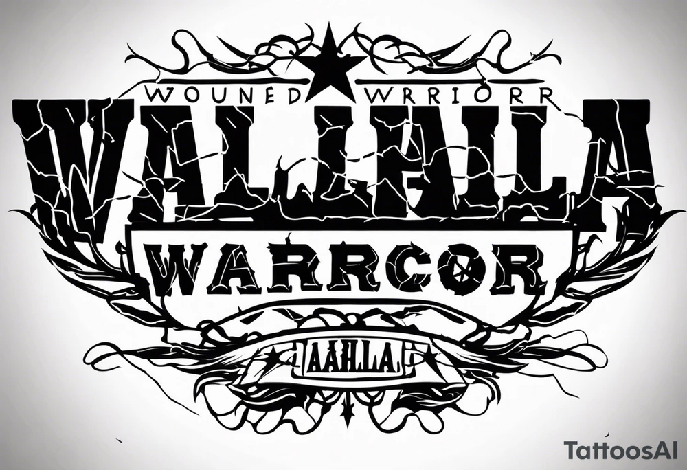 Wounded warrior valhalla barb wire tattoo idea