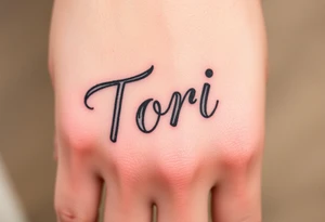 Name Tori with art tattoo idea