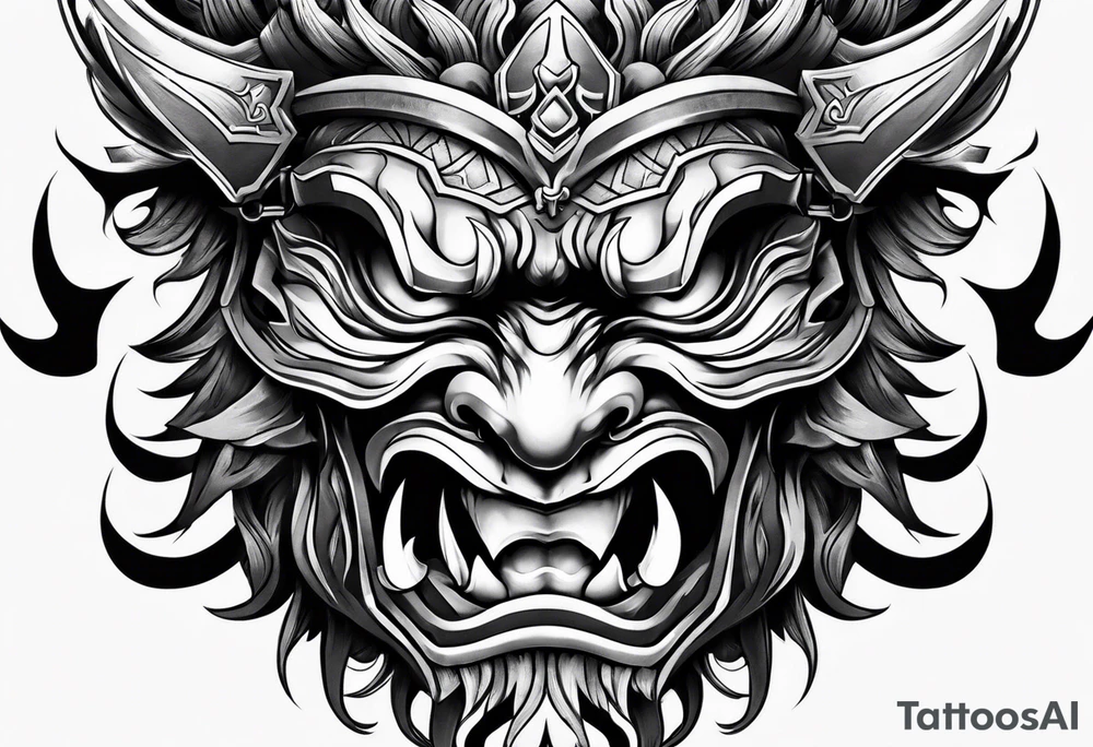 Oni Mask on tricep tattoo idea
