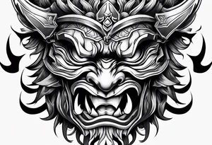 Oni Mask on tricep tattoo idea