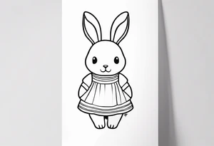 one legged toy bunny in a dress tattoo idea