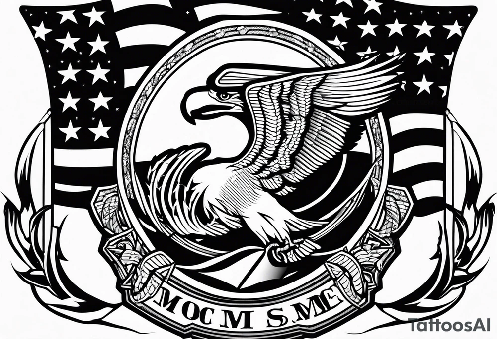 Usmc eagle globe and anchor American flag tattoo idea