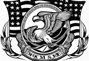 Usmc eagle globe and anchor American flag tattoo idea