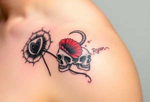 Ryan, Aries, 2 red poppy’s, skulls, and smoke tattoo idea