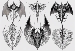Dragon scale armor symmetrical tattoo idea