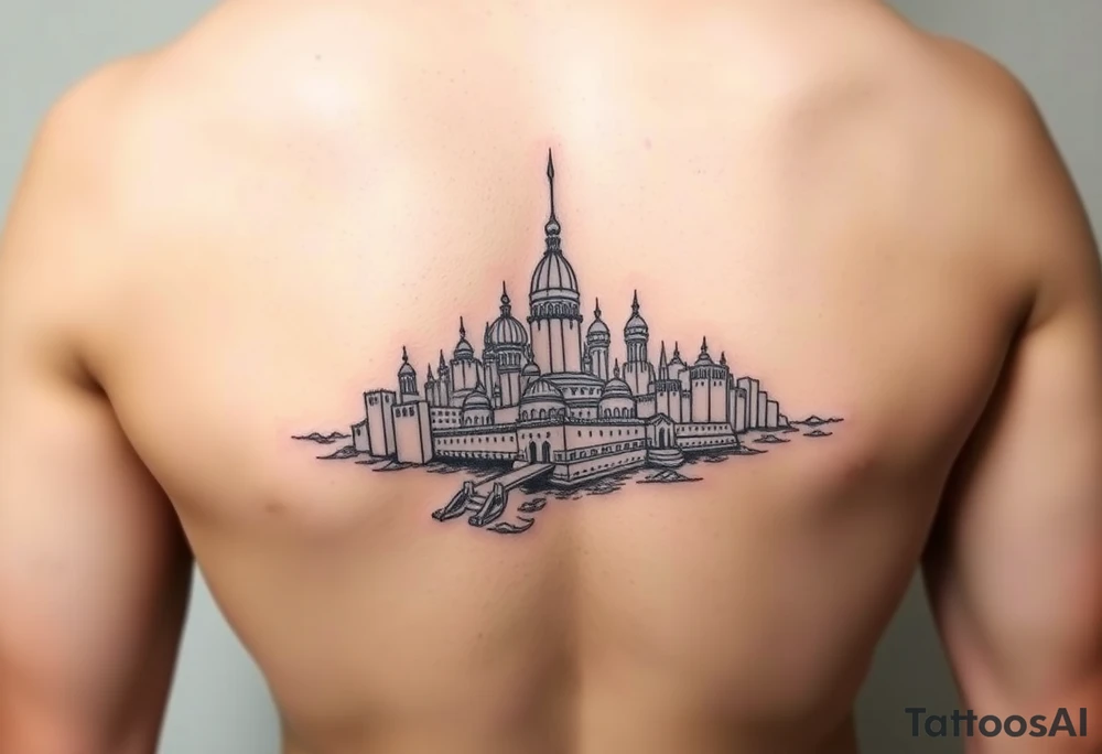 city of Atlantis tattoo idea