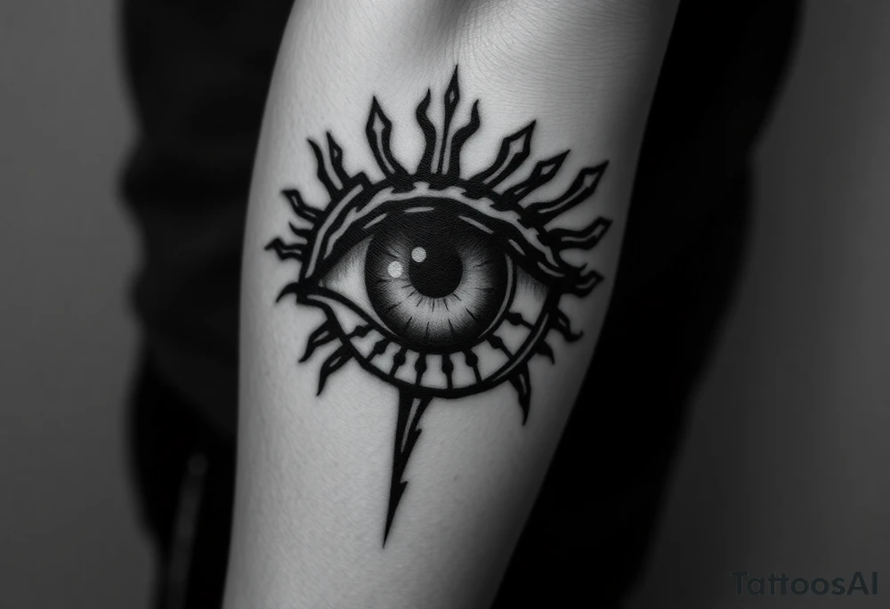 The eye of eren jaeger with titan marks after transforming tattoo idea