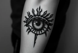 The eye of eren jaeger with titan marks after transforming tattoo idea