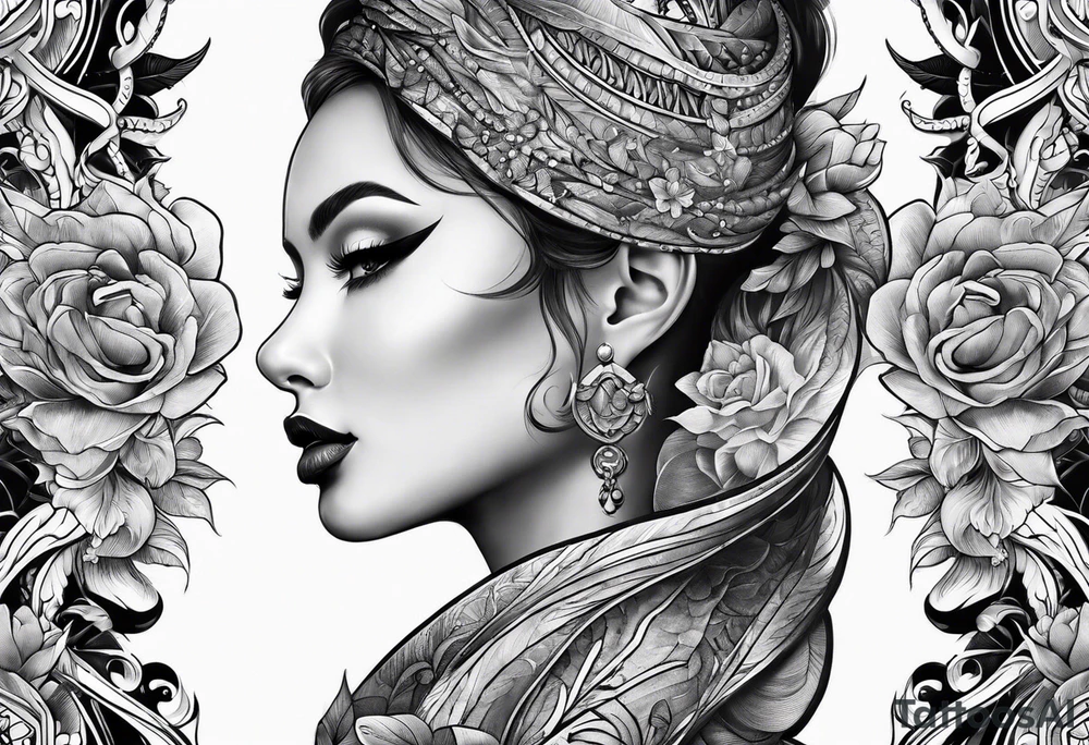 Whole hand wrapped around throat tattoo idea