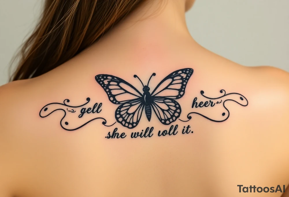 "God is within her; she will not fall" Psalms 46:5 with a butterfly tattoo idea