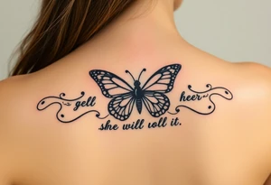 "God is within her; she will not fall" Psalms 46:5 with a butterfly tattoo idea
