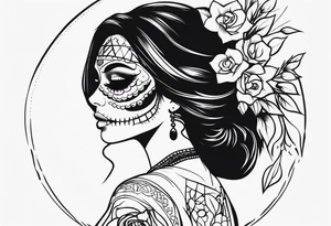 muertos style girl tattoo idea