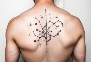 Virgo constellation into galaxy for leg tattoo idea