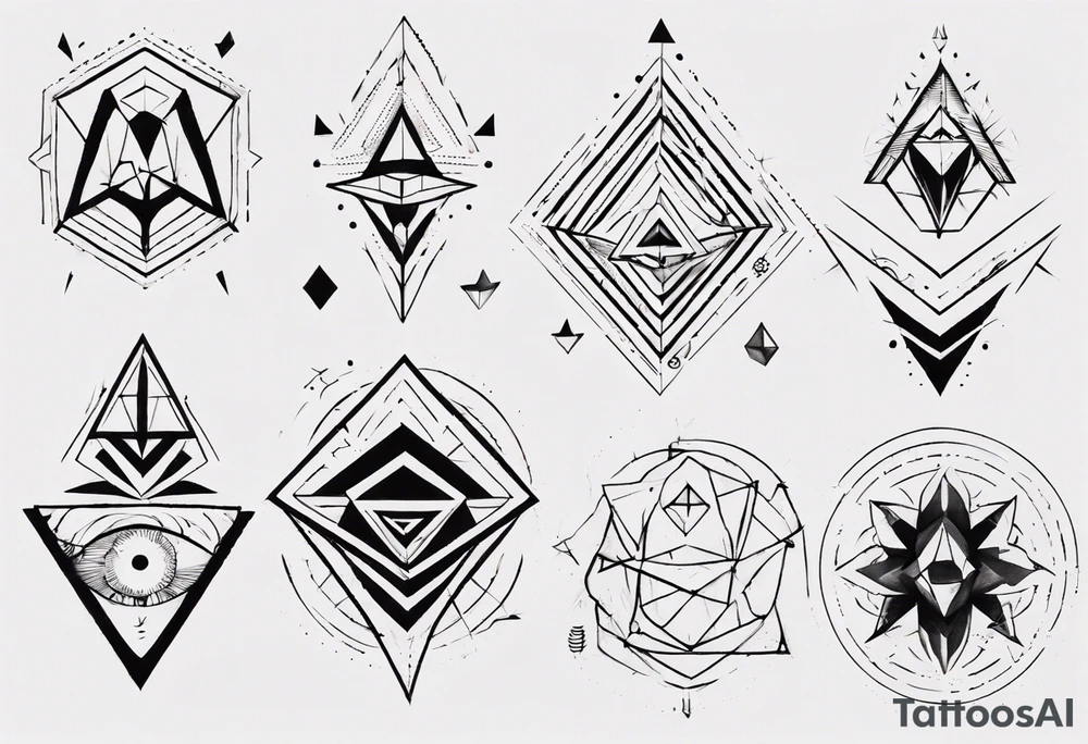 geometrical figures on a forearm tattoo idea