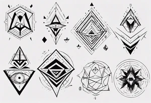 geometrical figures on a forearm tattoo idea