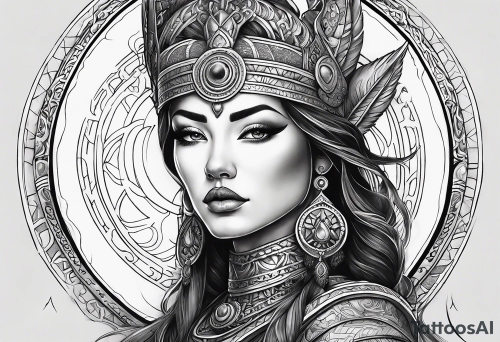 Moon warrior goddess tattoo idea
