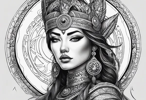 Moon warrior goddess tattoo idea