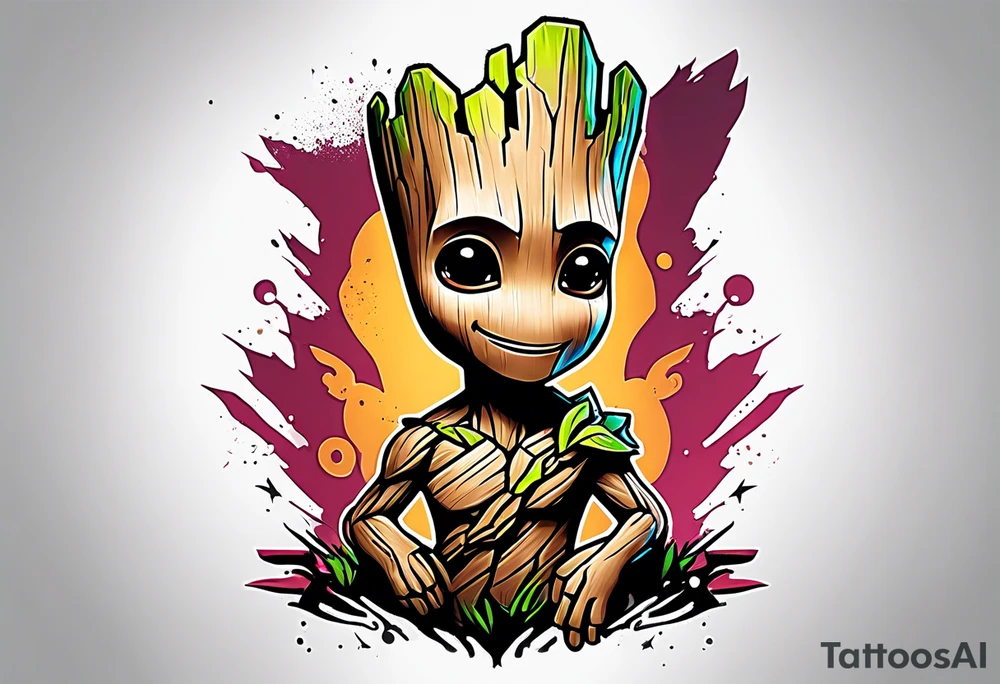 Disney guardians of the galaxy baby groot tattoo idea
