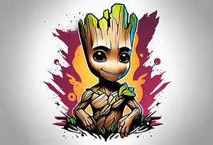 Disney guardians of the galaxy baby groot tattoo idea