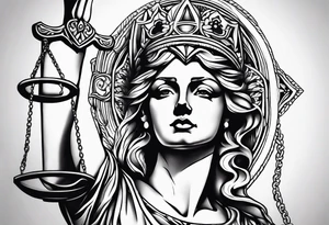 Lady justice forearm tattoo tattoo idea