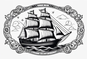 nautical ship tattoo idea