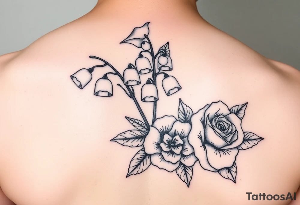 Lilly of the valley and roses tattoo idea