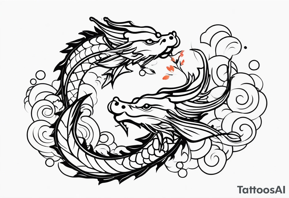 I want a dragon tattoo In gold and black for the story of koi fish tattoo tattoo idea